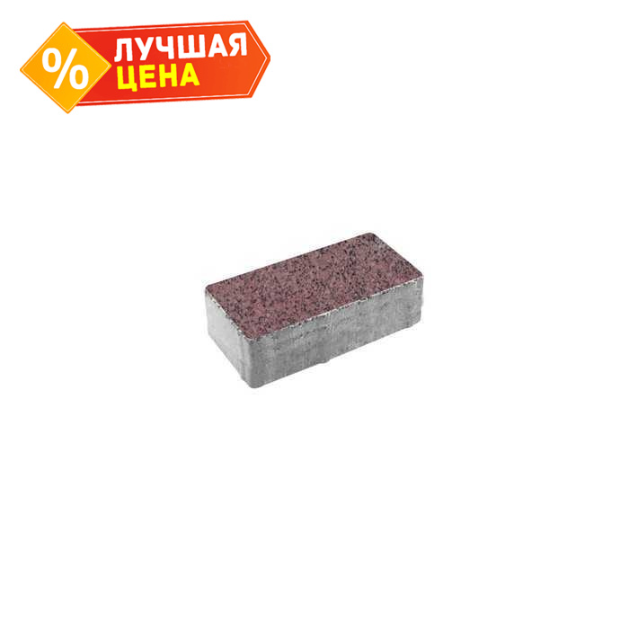 Плитка тротуарная Прямоугольник (Ла-Линия) Б.2.П.8 Гранит+ красный с черным 200x100x80 мм
