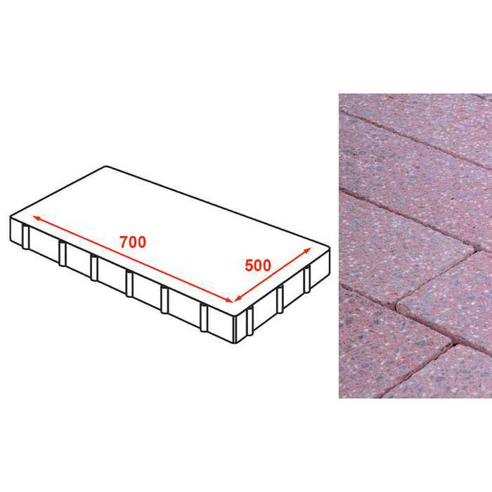 Плита AI тротуарная Готика Granite FINERRO, Ладожский 700x500x80 мм