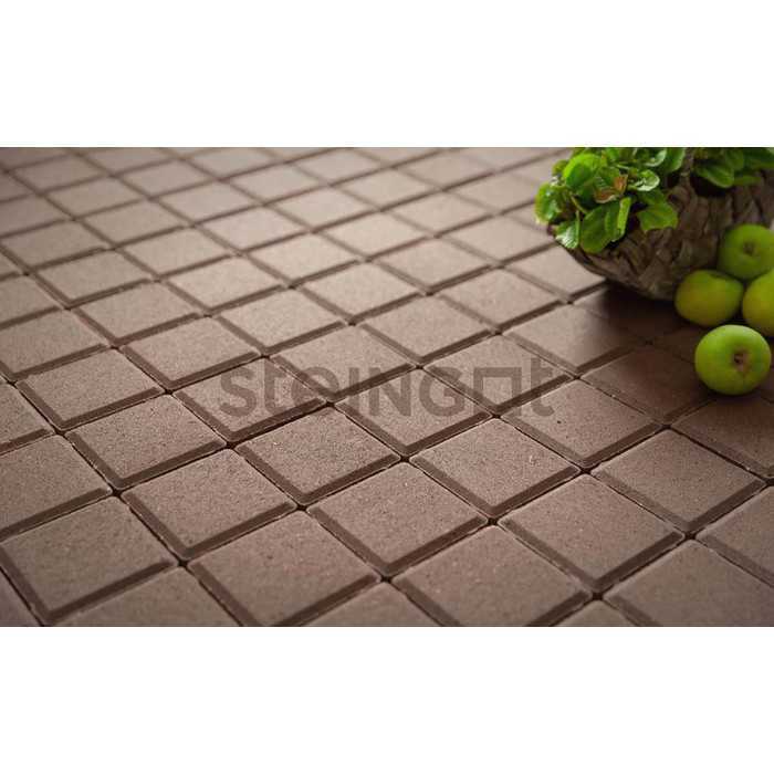 Плитка тротуарная Steingot Моно, Квадрат, темно-коричневый, 400x400x80 мм